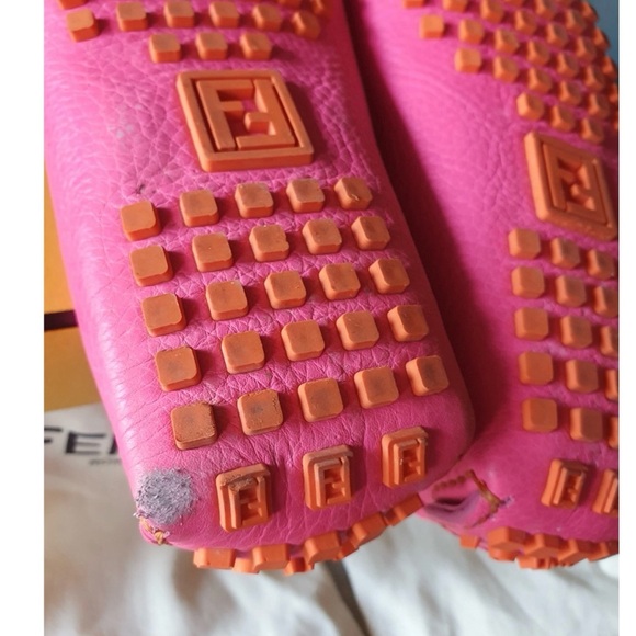 Fendi FF Logo Women's Pink Loafers - Picture 9 of 10